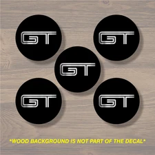 Ford Mustang GT Wheel Center Cap Overlay x5, Vinyl Decal Sticker