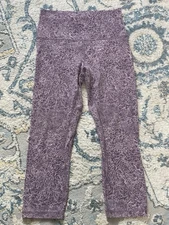 Lululemon Align Crop Leggings  Arabesque Antoinette Smoky Quartz Purple Floral 6