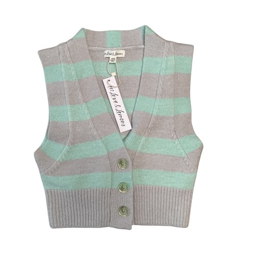 For Love & Lemons Suéter Chaleco Mujer XXS Rayas Botón Tejido Top - Imagen 1 de 18