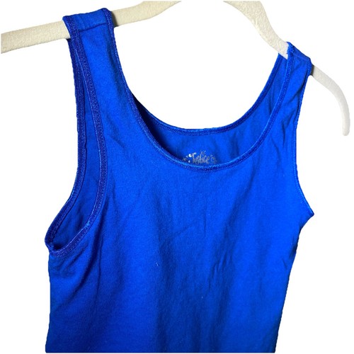 Girl's Justice Royal Blue Tank Top w/ Built in Shelf Bra Heart Logo ~ Size 10 - Picture 5 of 6