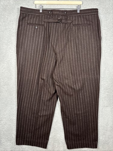 WahMaker Wool Blend Pinstripe Frontier Pants 48 Made In USA Western Recreations - Picture 8 of 13