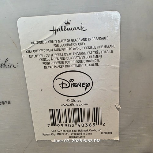 Disney Hallmark 2013 Beauty & The Beast SnowGlobe "Wonders Within" 8¼" x 6" x 5¼ - Picture 12 of 14