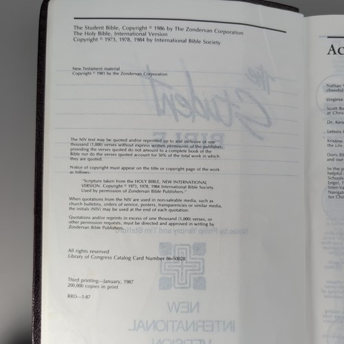 The Student Bible NIV Bonded Leather — ISBN 0-310-90690-3 (1987) - Foto 8 di 13