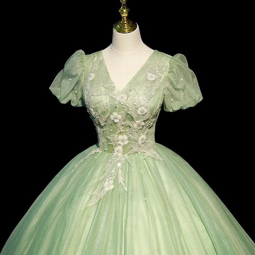 Mujeres Vestido Floral de Hadas Baile de graduación Brillante Lentejuelas Cuentas Princesa Vestido de Baile Falda Hinchada - Imagen 4 de 5