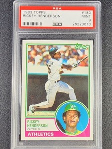 1983 Topps #180 Rickey Henderson HOF - PSA 9 MINT
