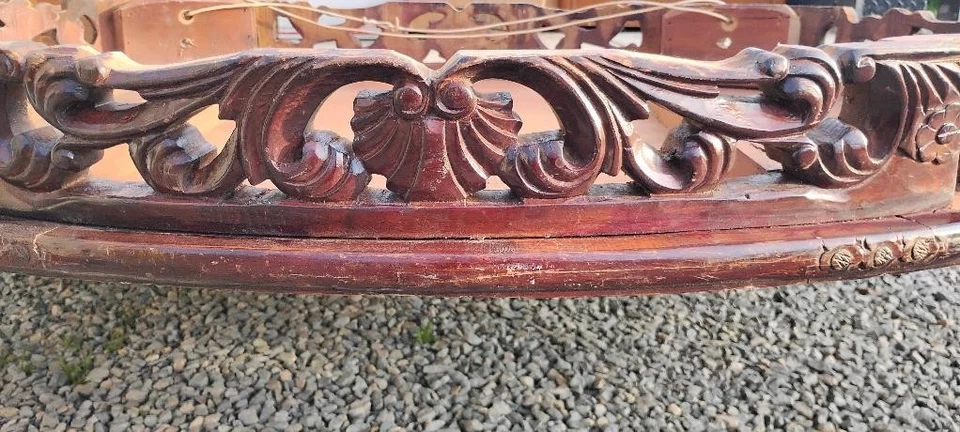 Mesa antigua china de palo de rosa tallada a mano Foto 4 de 4