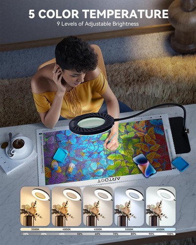 ARTDOT 10X Lupe mit Licht und Ständer für Diamond Painting Sets, - Bild 4 von 5
