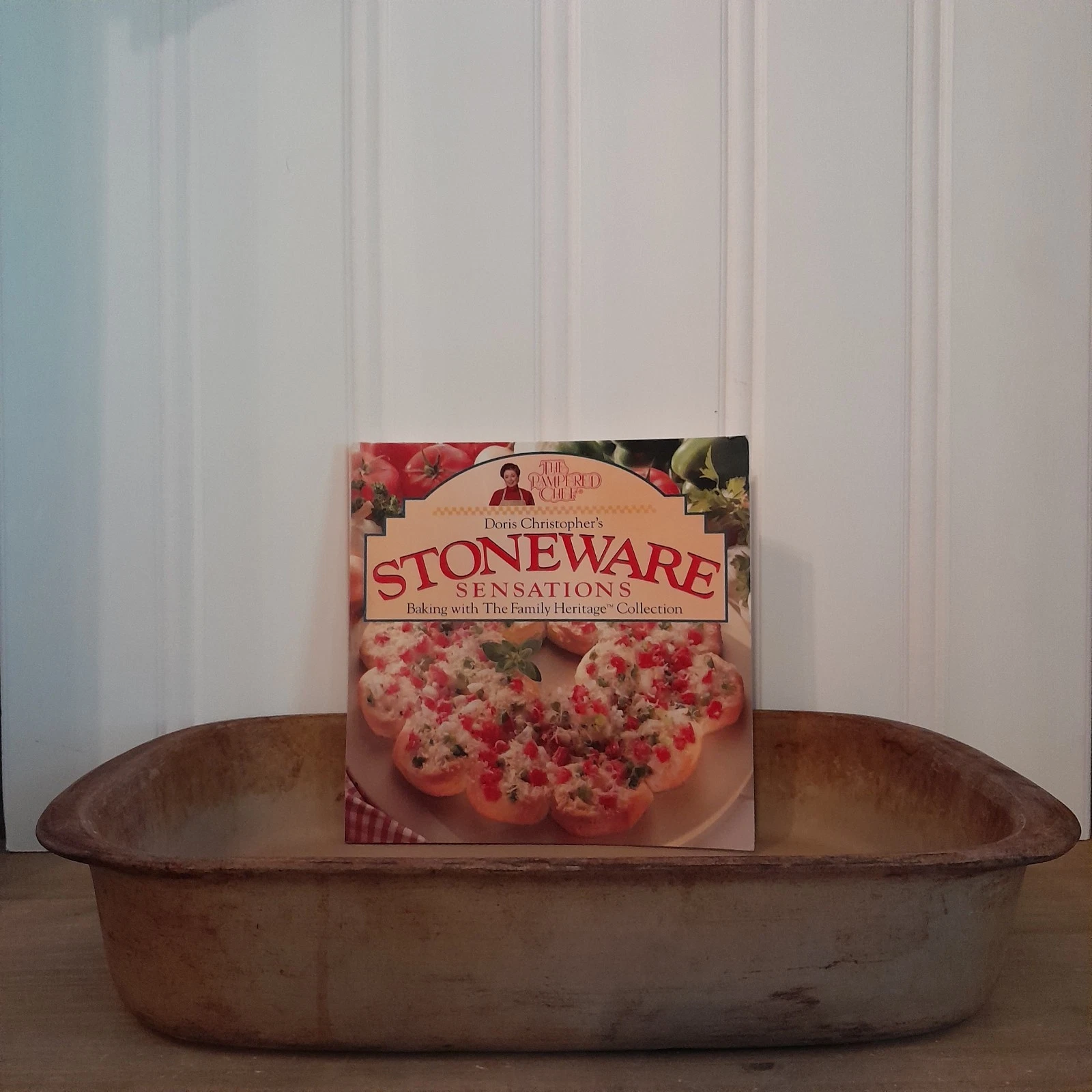 Pampered Chef Stoneware Baker XL 16 X 10 Lasagna Casserole Seasoned W/ Cookbook