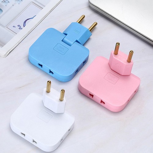 EU Plug 1 3 Extension Electrical Socket 180° Rotating AC Adapter Socket* - Afbeelding 8 van 15