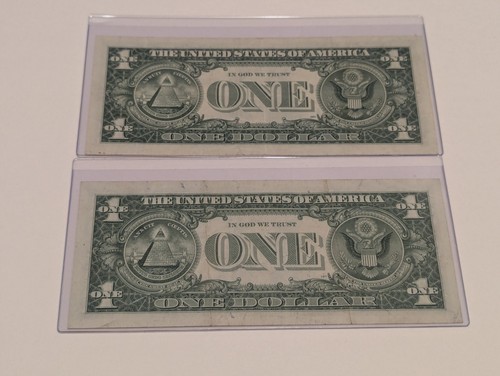 US Two, One Dollar, 1957, $1 Silver Certificates, Blue Seal  - Picture 2 of 2