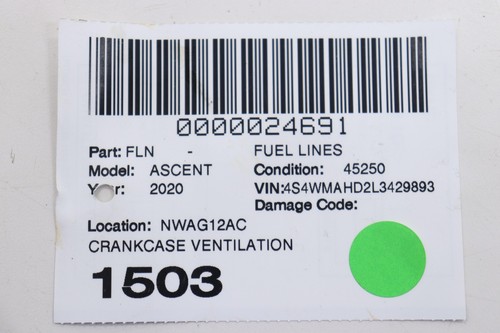 2019 - 2025 SUBARU ASCENT 2.4L CRANKCASE VENTILATION PCV VALVE HOSE OEM - Foto 8 di 8