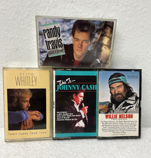 Country Music Cassette Lot of 4: Randy Travis, Whitley, Cash, Willie Nelson