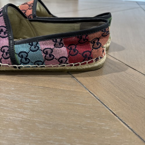 Gucci Rainbow Pilar GG Supreme Canvas Espadrilles Flats Size 39 - Picture 3 of 12