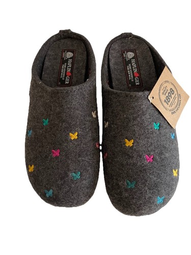 Haflinger Everest Farfalline Wool Slippers Sz 40 US 9 Womens Butterfly Slip On - Picture 2 of 6