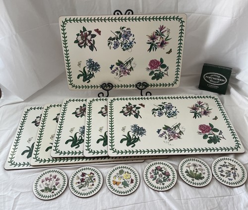 Portmeirion Botanic Garden 12pcSet of 6 Placemats & 6 Cork Back Coasters Floral - Picture 2 of 14