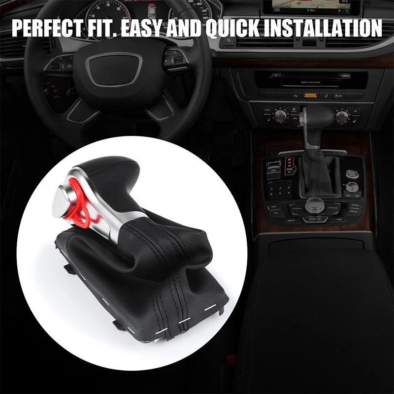 Automatic Gear Shift Knob Shifter Boot For Audi A4 Quattro A5 A6 A7 Q5 2008-15 - Image 3 of 4