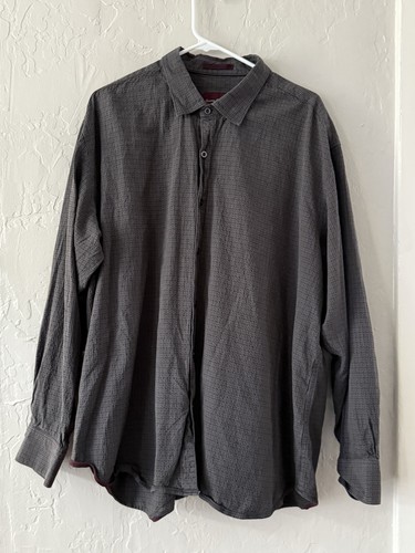 Tommy Bahama Silk Blend Men’s Sz XXLLong Sleeve Button Up Shirt Gray Textured - Picture 1 of 5