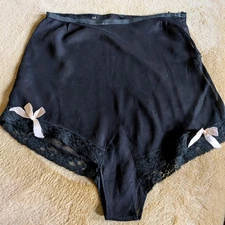 Vintage 1950s 60s Black Nylon Side-Button Brief • Hi Rise • Collectible Lingerie