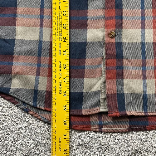 Fjallraven Shirt Men S Red Plaid Flannel Fjallglim Roll Tab Hiking Zip Outdoors - Picture 12 of 20