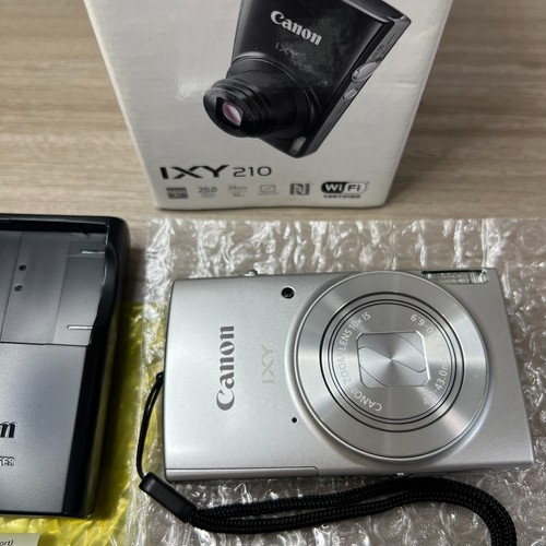【Como Nuevo】Canon IXY 210/PowerShot ELPH 200 IS/IXUS 190 Plateado con Caja Cargador Batería - Imagen 2 de 21