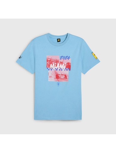 Scuderia Ferrari F1 Team Mens Special Edition Miami Blue T-shirt 2024 XL
