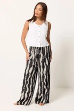 Image of PixieGirl Petite Women's Striped Wide Leg Trousers