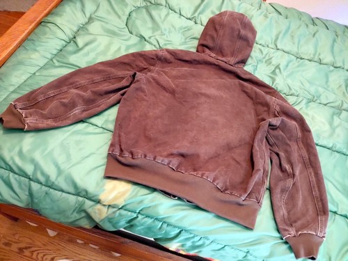 Carhartt J25 DKB Jacket Mens Large/Reg Dark Brown DeKalb Hooded Sandstone Active - Picture 6 of 6