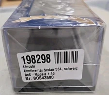 1/43 Scale, BOS, BEST OF SHOW, 1961 Lincoln Continental, Box Only, See Ad. (15A)