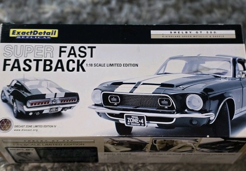 1/18 Exact Detail 1968 Shelby Ford Mustang GT 500 Superfast Fastback WCC702Z ! - Picture 8 of 16
