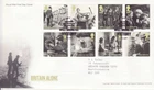 GB Stamps First Day Cover Britain Alone, WWII, military, Churchill SHS Text 2010