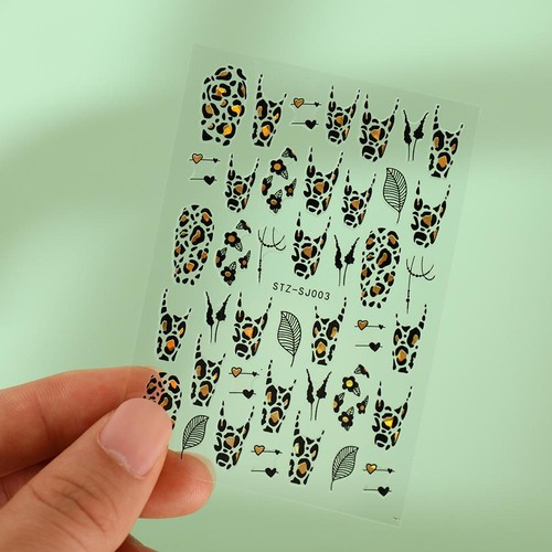French Nail Design Abstract Line Nail Art Sticker Holographic 3D Rose Gold - Picture 9 of 12