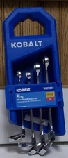 KOBALT 6525023 SAE Ratcheting Flex Head 4 Piece Wrenches