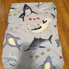 Pottery Barn Kids Sharks Twin Duvet Cover blue and white organic cotton 