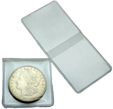 100 Archival Vinyl 2x2 Coin Flips Round Corner Double Pocket -PVC 