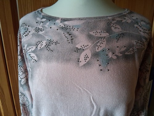 Damenpulli "FAIR LADY", Gr.38, Mit Glitzersteinchen, Fledermausärmel, Elas.Bund - Bild 2 von 5