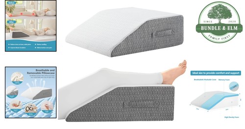 Cuscino Gambe Memory Foam Supporto Elevazione 24x22x8 Pollici Copertura Traspirante - Foto 2 di 7