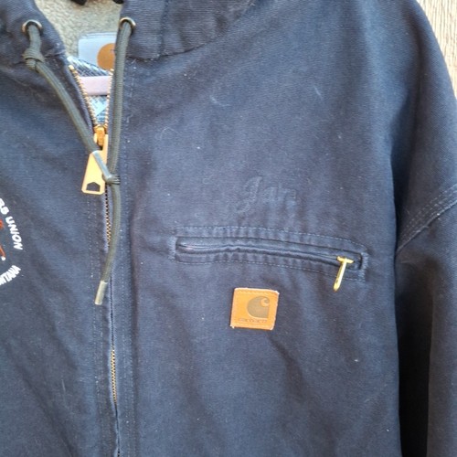Chaqueta de Colección Carhartt 14806 Para Hombre Grande Azul Marino Con Capucha Forro Sherpa - Imagen 2 de 14