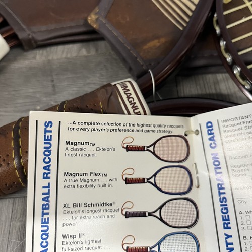 2- VTG Racquetball Racquet LOT Ektelon w/ Orig Covers 1 New NWT Brown Retro - Picture 6 of 23