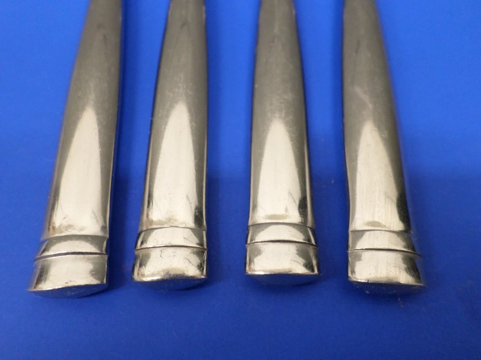 4 Farberware STEPHANIE Glossy Banded Tip Heel Stainless Flatware 8" DINNER FORKS - Image 2 of 4
