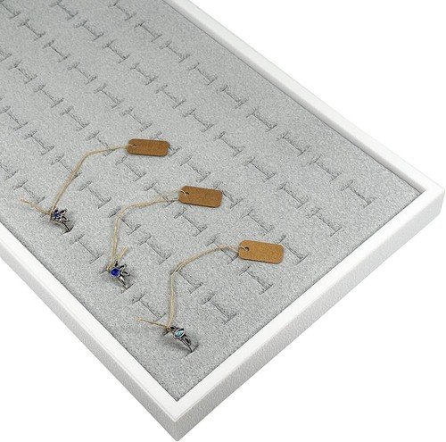 Set of White Plastic Tray with 72 Slot Ring Foam Insert and 100pc String Tags. - Picture 6 of 26