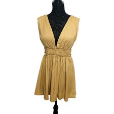 Cider Hoco Backless Tassel Dress Golden Yellow XL