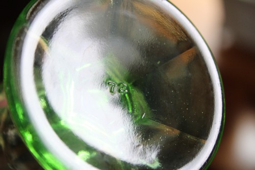 2 Green Depression Uranium Glass Footed Tumblers Colonial Block Vintage 1930s - Picture 3 of 4