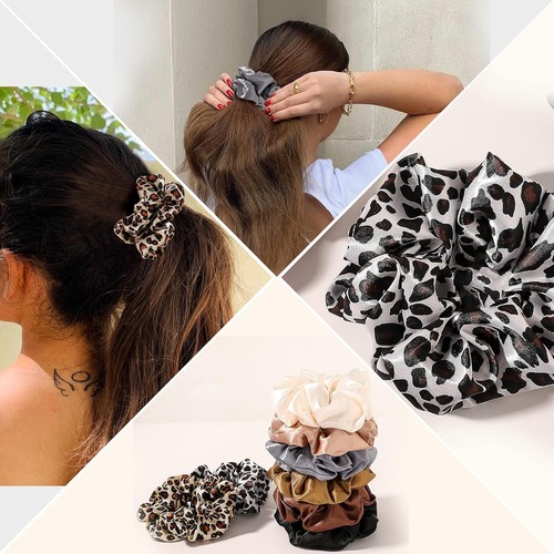 Premium Satin Haar Scrunchies 8er Pack weiche bequeme Haargummis für Frauen - Bild 6 von 8