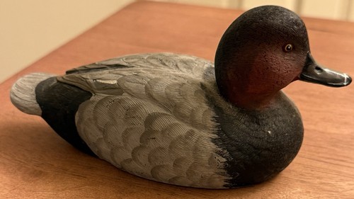 "Señuelo de resina de pato Drake cabeza roja tallado y pintado firmado por Sappenfield de colección 6,5""" - Imagen 3 de 10