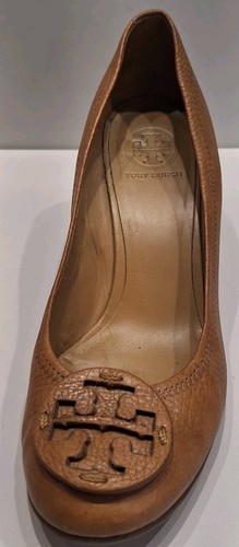 Tory Burch Sally Wedge/Pumps/Heels Tumbled Leather Tan/Brown Size 10 (25.9cm) - Picture 7 of 10