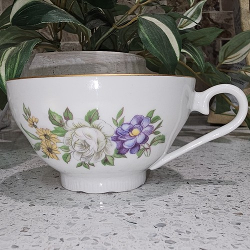 Juego de 7 tazas de té Europa RARAS VINTAGE Checoslovaquia ramo de porcelana fina años 90 - Imagen 3 de 21