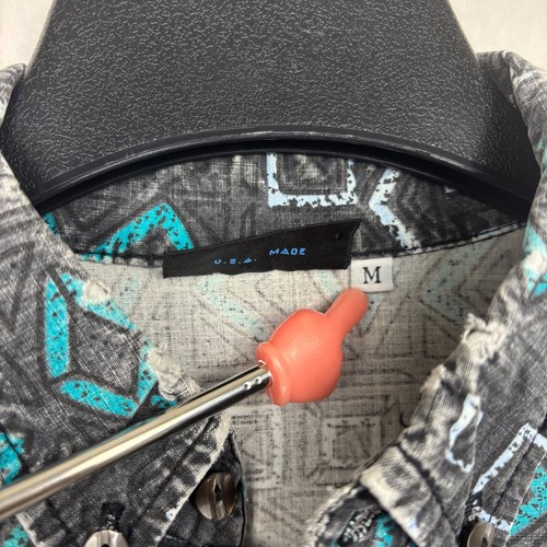 Camisa De Colección Quiksilver Para Hombres Mediana Hawaiana Geométrica Repetición Envejecida Surf Patín - Imagen 11 de 15