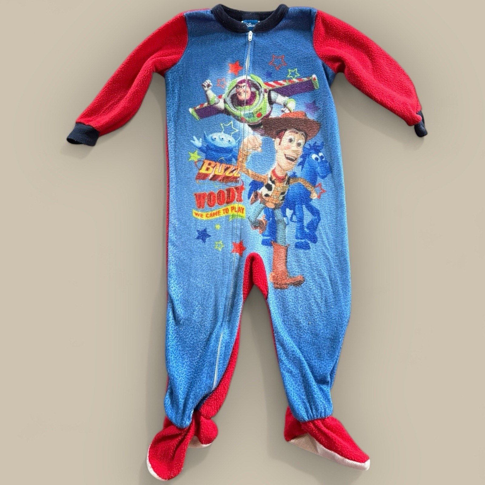 Pijama Toy Story Buzz Lightyear Woody Bullseye con patas talla 24 meses polar Y2K