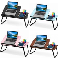 Laptop Table Foldable With Adjustable Tilt Top Portable Desk 