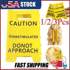 Overstimulated Caution Sign Hair Claw Clip, Yellow Caution Hair Clip JQ